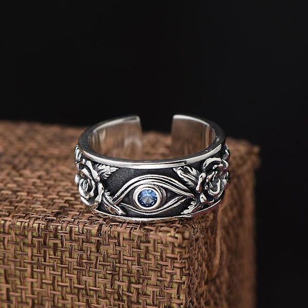 Retro Muinainen Egypti Eye Of Horus Sormus miehille Persoonallisuus Hip-hop Trend Charm Asusteet Korut