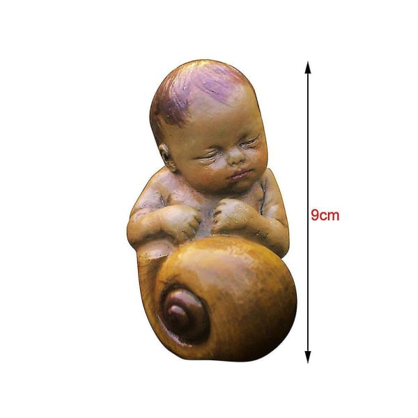 Sova baby snigel docka konstfigurer Resin staty prydnad B