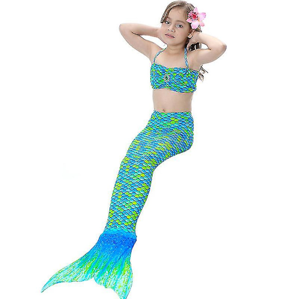 Kids Girl One Piece Unicorn Bikini Badstrandkläder Green 4-5 Years