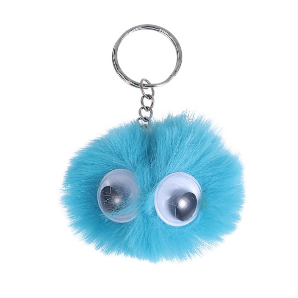 1 stk imiteret pels nøglering kreative store øjne nøglering Chic taske hængende ornament