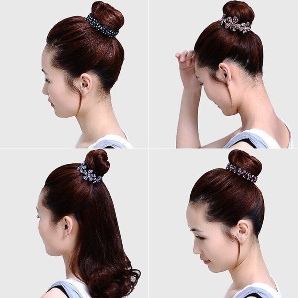 Aksesori Rambut Bakso Wanita, 1 Buah Klip Rambut Cakar, Hiasan Kepala Kristal Berlian Imitasi Bunga, Sapphire