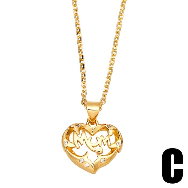 Halskæde gave til mor Zircon Heart Stud Fashion smykker Ac8361 C