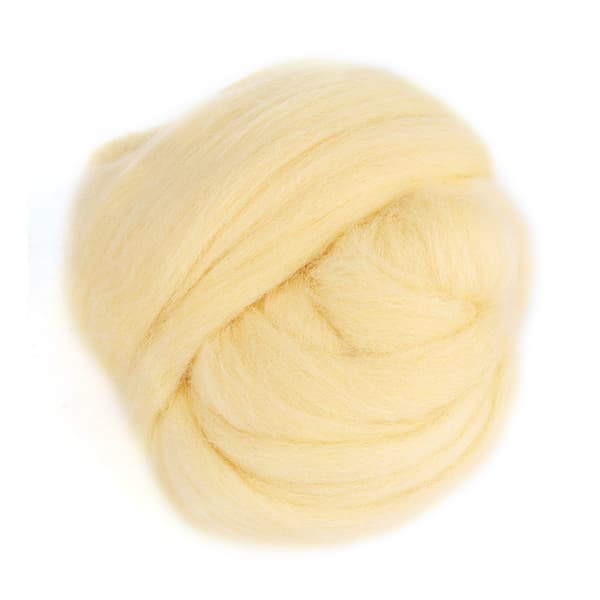 Farget nålfilt ull roving - krem (55g)