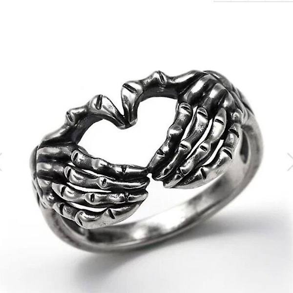 Gotisk skjelett hodeskalle Håndhjerteringer For menn Vintage Punk Kjærlighetsbevegelse Finger Parring Kvinner Bryllupssmykker Halloween-gave Type A