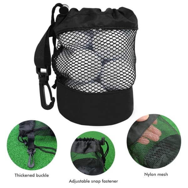 Nylon Mesh Boldpose med Snøre, Opbevaringspose, Holder, Tilbehør