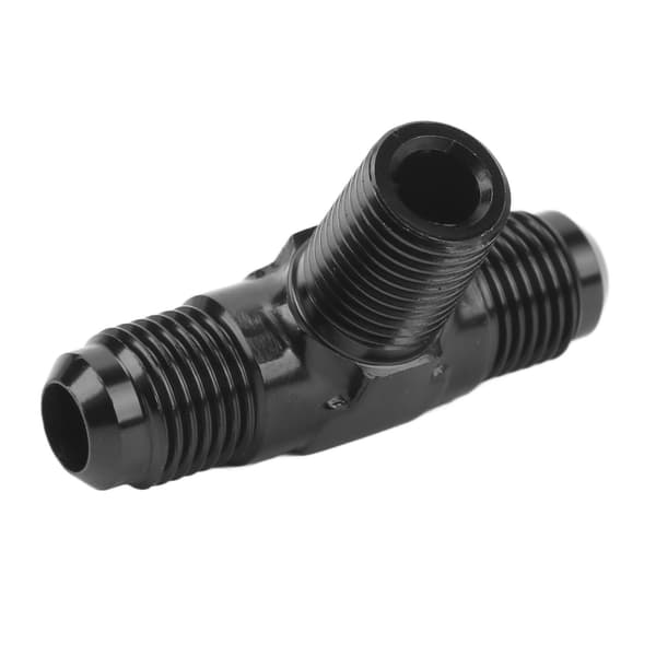 3-vejs T-formet Tee-adapter Aluminiumlegering Sort Anodiseret 6AN til 1/4 NPT-fitting