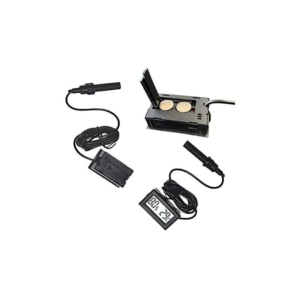 Mini termometer hygrometer, innebygd LCD digital fuktighetsmåler monitor med ekstern sonde for inkubatorer, Brode