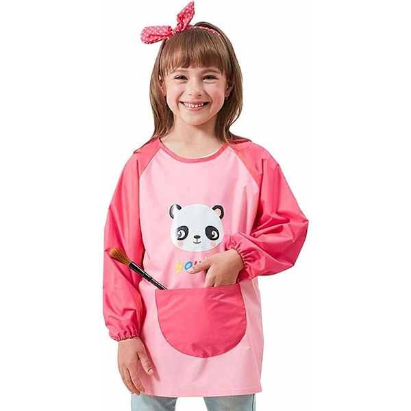 Lasten maalausesiliina Vedenpitävä pitkähihainen taskuilla Taiteilijamaalausesiliina 8-12-vuotiaille pojille tytöille Pink, T-Boldness,