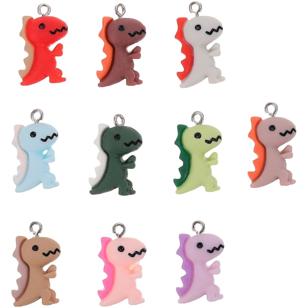 50 stk Dinosaur Charms Novel Diy Resin smykker gjør funn Anheng Dinosaur Ornamenter