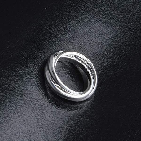 Kvinnor Creative Smooth 3 Circles Cross Finger Ring Bröllopsfest Smycken Present US 7