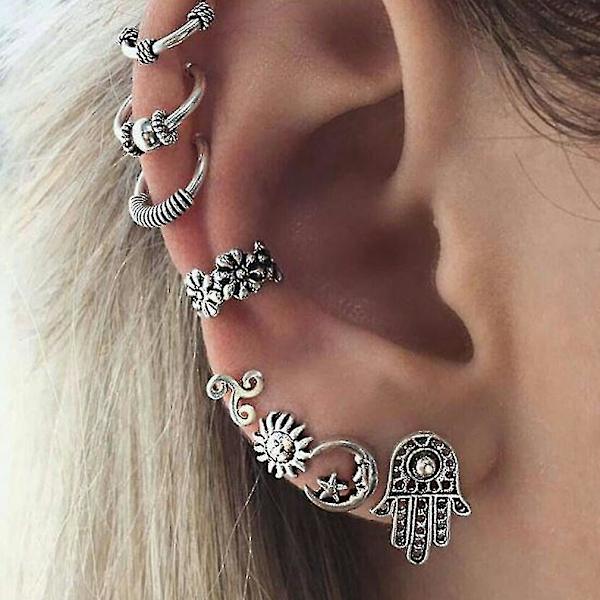 8st Örhängen Set Sun Moon Ear Studs Örhängen Legering Smycken För Bröllop