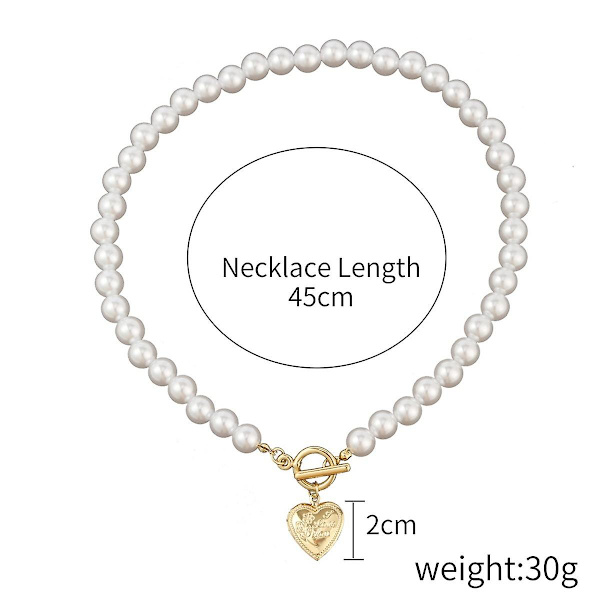Halskjede Double Layer Heartchoker Motesmykker B1692 N2104-10