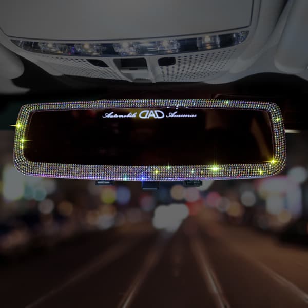 Bling Rhinestone Bil Bakspejl Krystal Auto Interiør Tilbehør
