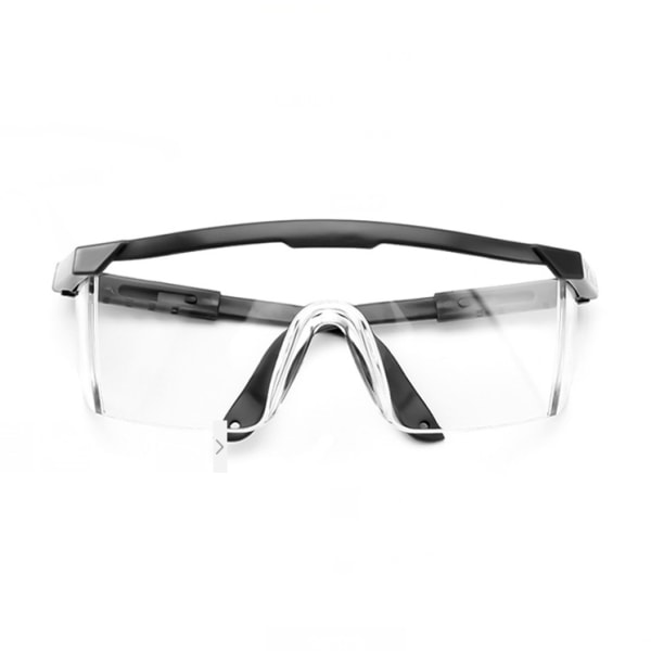 Gjennomsiktige anti-dugg briller anti-spytt sprut all-inclusive briller arbeidsforsikring pustende anti-UV støtsikre briller 020 svart innfatning gjennomsiktig