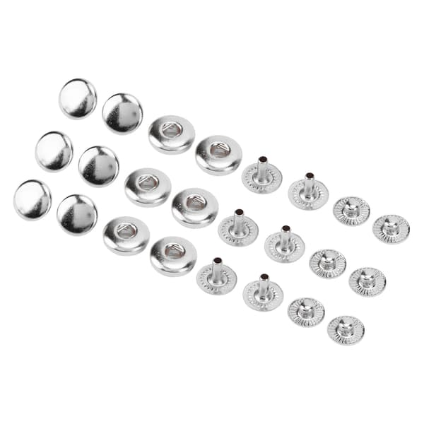 200-set tryckknappar 8 mm stark koppar utsökt glans allmänt använda läderknappar för kläder, väskor, läder, silver