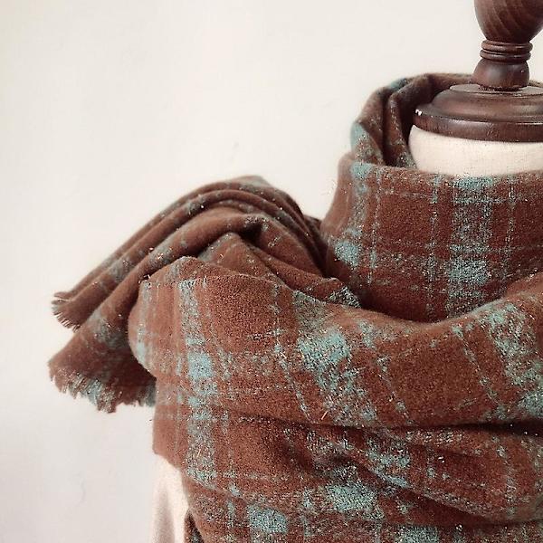 Faux Cashmere rutete skjerf, sjal