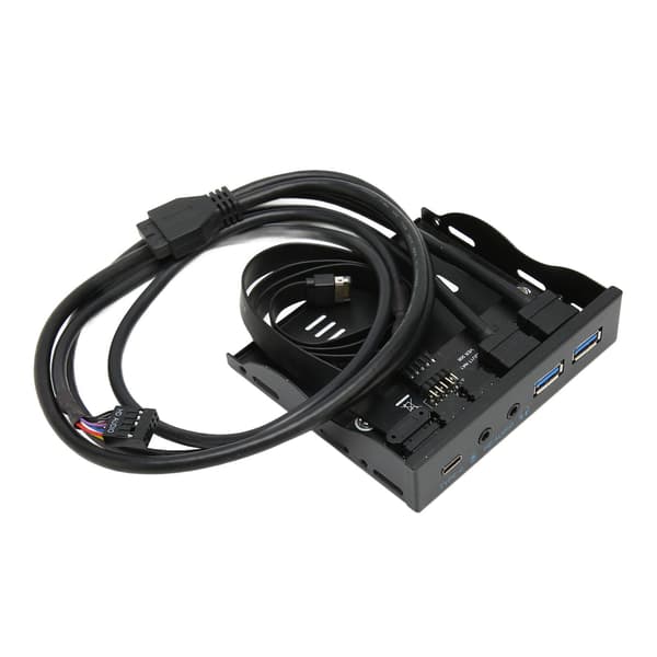 USB 3.2 Hub 10Gbps Frontpanel Plug and Play Jernkabinett Diskettstasjonsleser Kompatibel med Windows og Linux