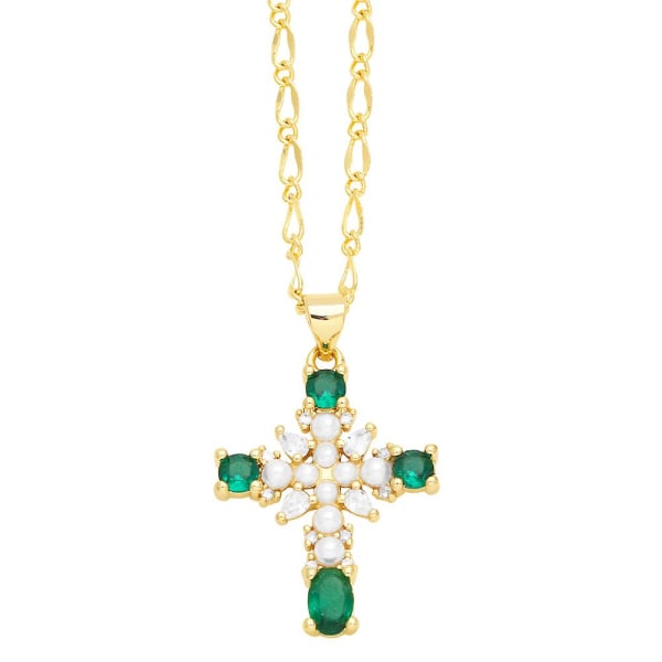 Kaulakoru Vintage Zircon Cross Muotikorut Ac10768 Rose