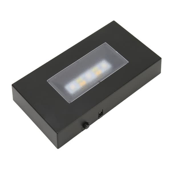 LED-ljusstativ USB-driven multiläge blandade färger svart ABS rektangulär ljusdisplaybas för glaslåda