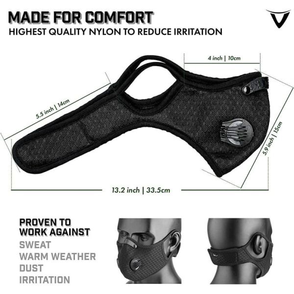 Utomhussportmask Ridmask för vuxna barn (svart mask engelsk väska),