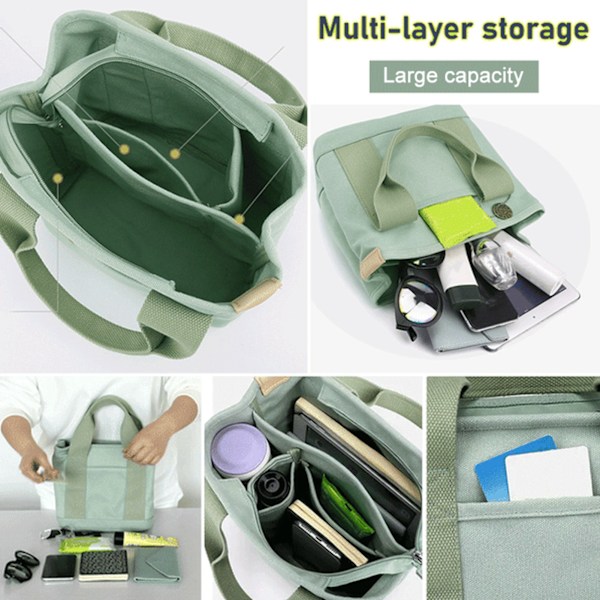 Romslig Tote Bag med Flere Lommer for Kvinner - Ideell for Arbeid, Trening og Hverdagsbruk