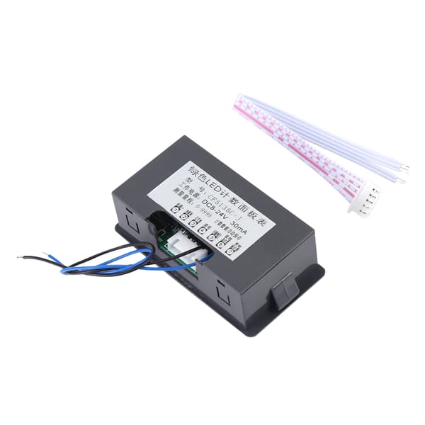 4-siffrig DC LED Digital Display Upp Ner Plus Minus Panelräknare 0-9999 Grön