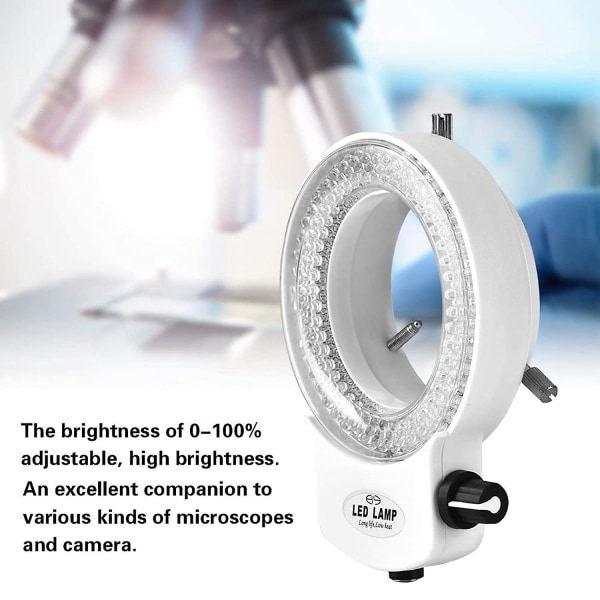 144 Led Ring Light Beads Lyskilde Lysende Justerbar Ring Lampe For Stereo Mikroskop (hvit) Cisea