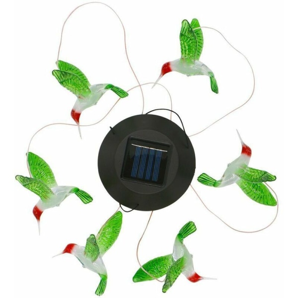 Farveskiftende LED Wind Chime Solar Hummingbird Wind til havebelysning