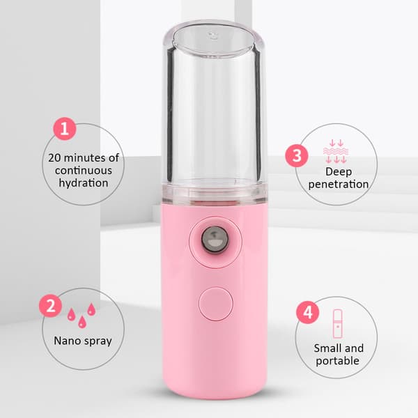 25 ml Nano Atomiserande Ansiktsfuktande Dimma Spray Rosa