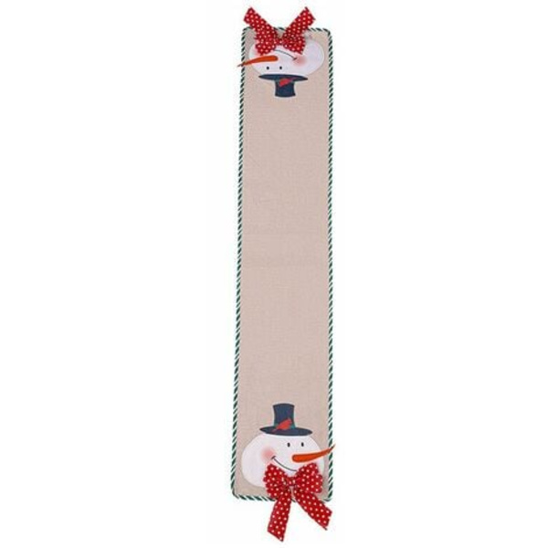 Julbordslöpare, Burlap Snowman Julbordsdekorationer för hem, kök, matsal, bondgård, inomhus, Ou