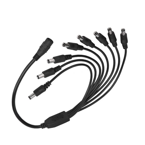5,5x2,1 mm hun til 8 han strømsplitter adapterkabel til CCTV-kamera