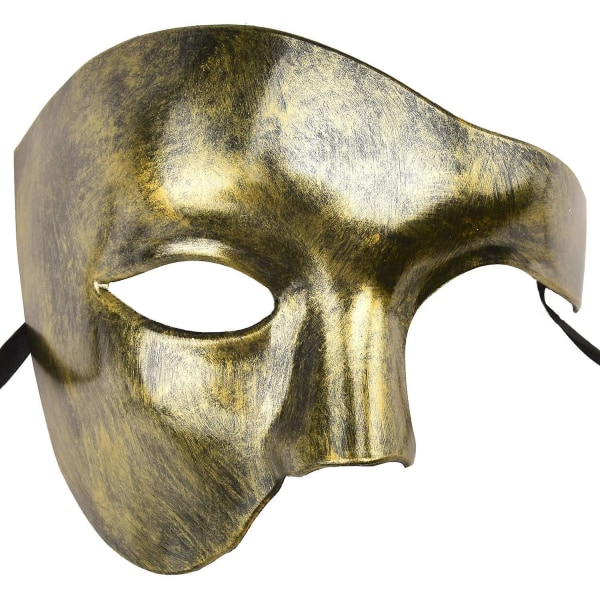 Men's Mask Halloween Phantom of the Opera Masquerade Mask Gold