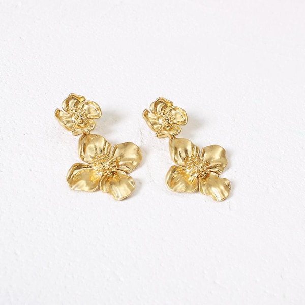 Örhänge Metallic Element Flower Stud Modesmycken Ac7001 C001
