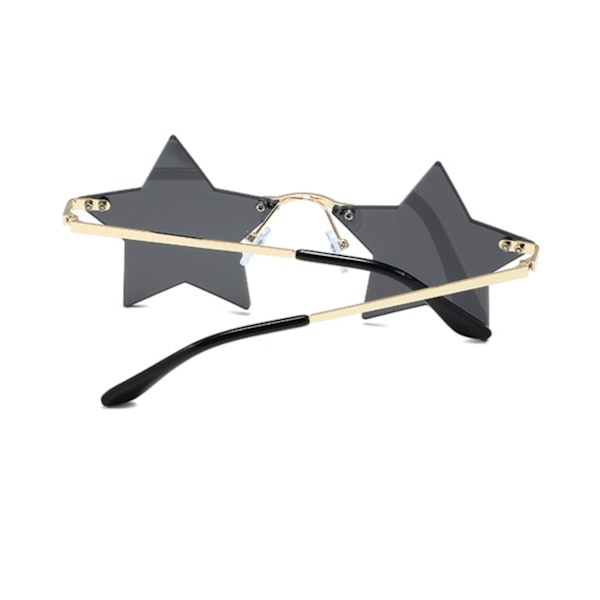 Epäsäännölliset aurinkolasit Naisten Creative Star -aurinkolasit Kehyksetön Persoonallisuus Värikkäät Pallo-aurinkolasit (Gold Frame Grey Piece),