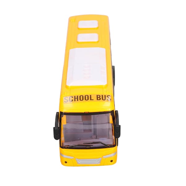 Mini Buss Modellbil Hög Simulering Gul Tröghetsleksak för Barn 3 År Heminredning Gåva