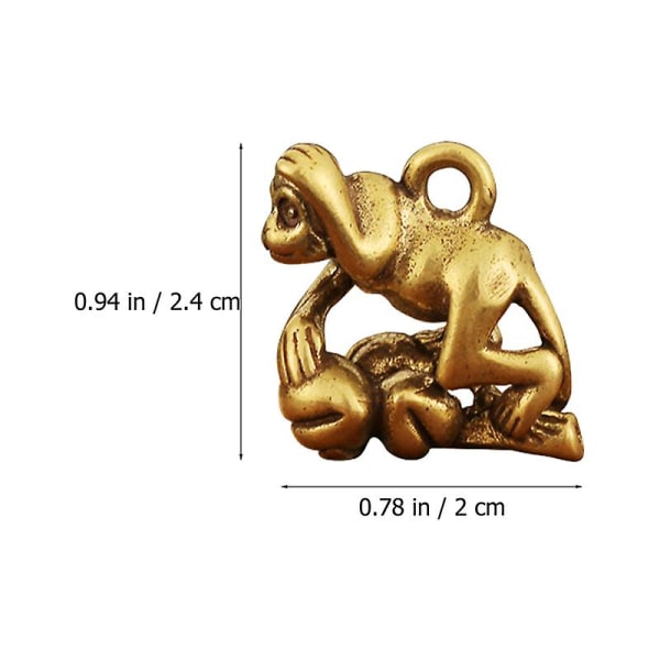 2kpl Apina Veistos Messinki Askartelu Monkey Koriste Messinkiriipus Sisustus Avaimenperä Collection