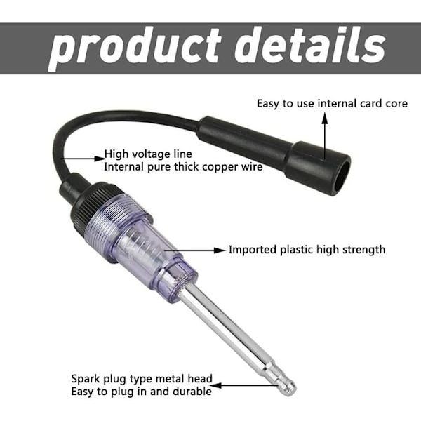 Tändstift Tester Auto Tändstift Tändningstestare för motor Tändstift Inline för bilar, lastbilar, motorcyklar, gräsklippare,