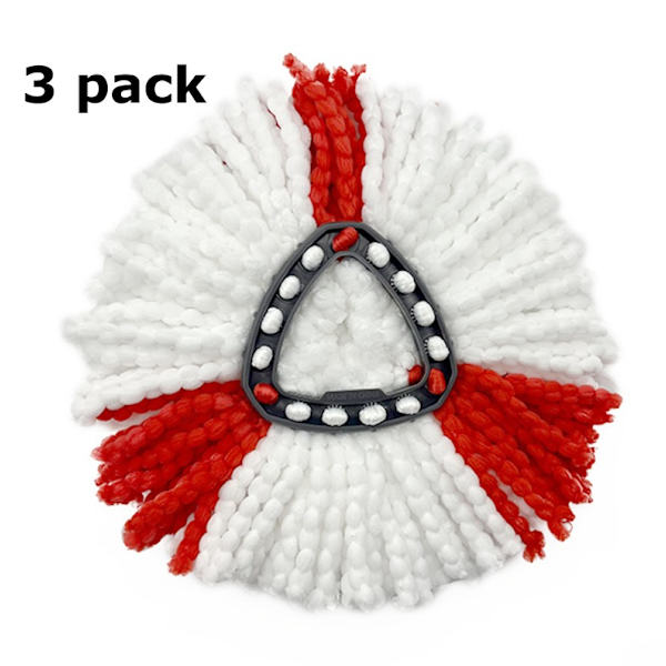 Mikrokuituiset pyörivät mopin tarvikkeet kääntyviin moppipäihin red 3pcs