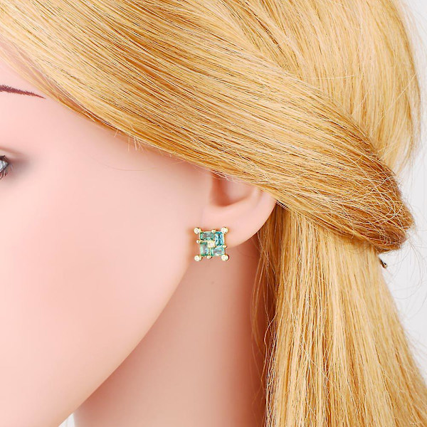 Korvakorut Vintage Zircon Geometry Stud Muotikorut Ac9134 Red