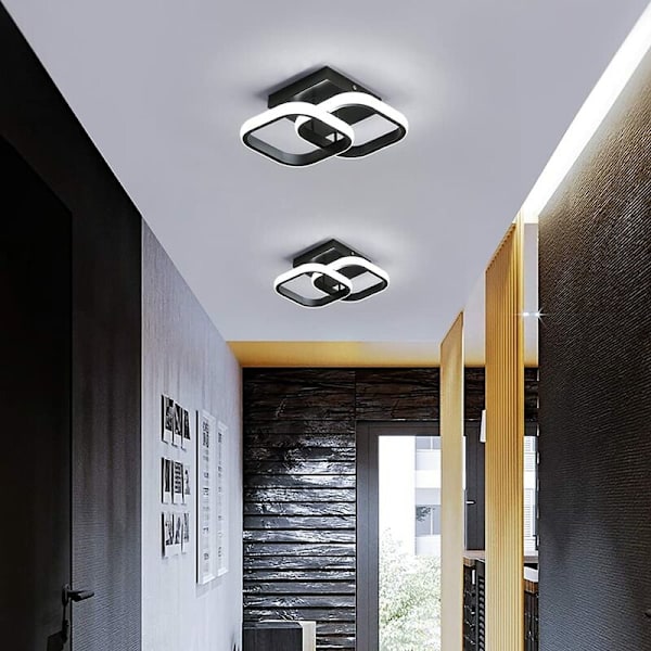 BETTE taklampa, modern 22W LED-takkrona i akryl 2 fyrkantiga lysdioder, för matsal, kök, studio, cool
