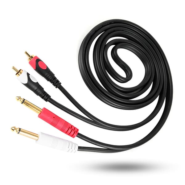 2RCA til Dobbelt 6,35 mm Han Audio Guitar Kabel