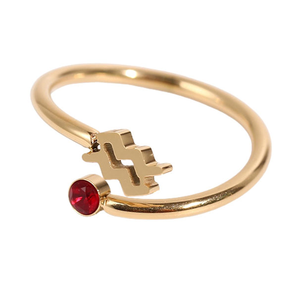 Kvinner Ring Constellation Rhinestones Klassisk mote Utseende Galvanisering fingerring for daglig bruk Aquarius