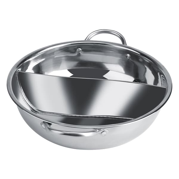29 cm rustfri stål induksjons-hot pot med dobbel smakseparasjon