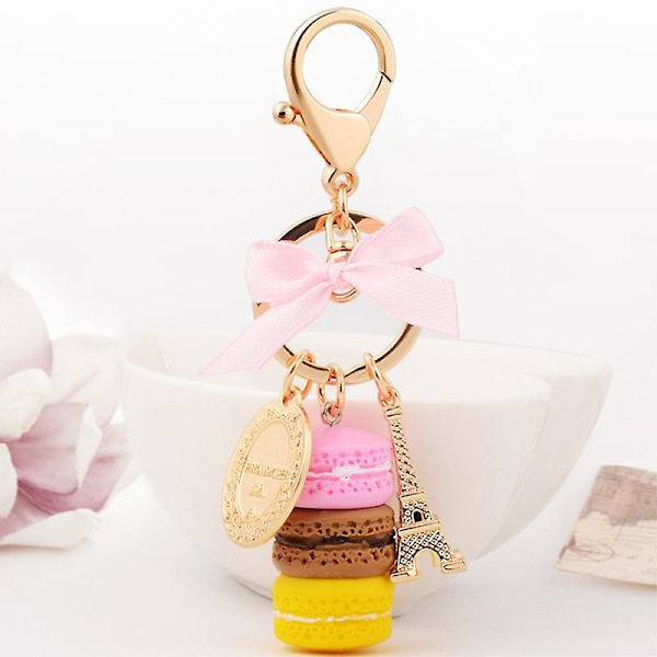 1 stk Macaron vedhæng Creative Candy Color Dessert Nøglering Til Pung Pige Taske Gave