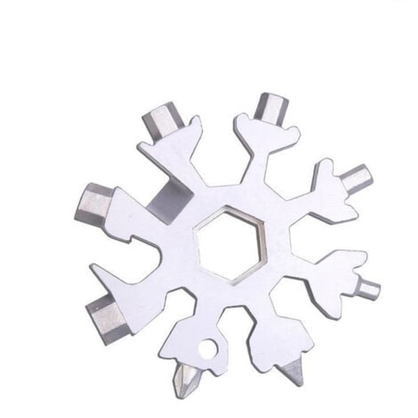 stk Snowflake Multi-Tool 18 i 1 bærbart rustfritt stål Allmektig verktøy for daglige reiser Campingeventyr Daglige verktøy