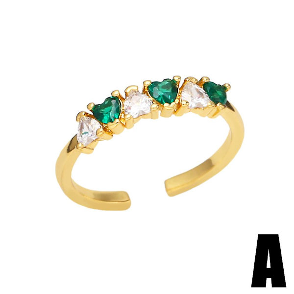 Ring Vintage Zircon Heart Stud Modesmycken Ac8872 C