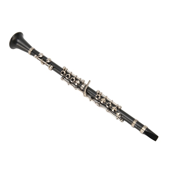 Miniature Klarinet Model med Stativ og Etui - 7,4\" Musikalsk Indretning til Dukkehuse