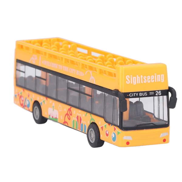 Høj Simulation Legering Cabriolet Bus Model Metal Træk Tilbage Legetøj Gul Børn