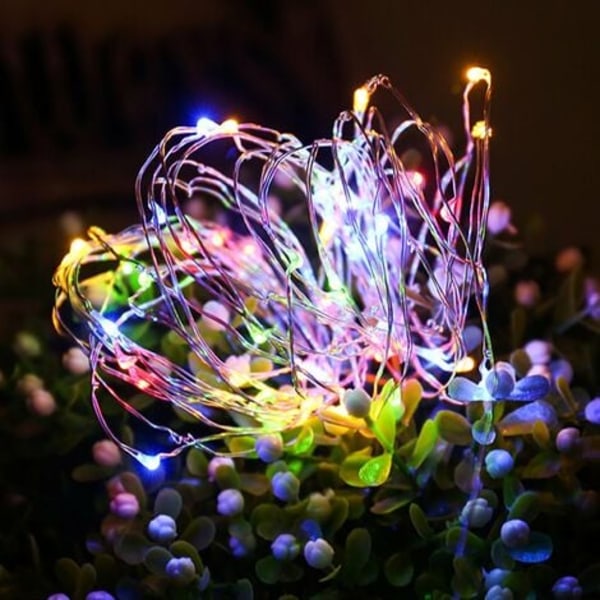 33ft 100LED Solar String Lights, 2 lägen Koppartråd Blinkande Ljus Dekorativ belysning för bröllopshemsfest, 1st
