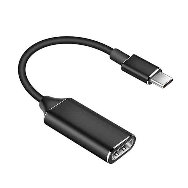 USB C til HDMI Adapter 4K Aluminium Alloy Shell Display Interface Kabel Sort